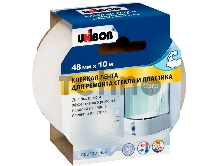 Клейкая лента монтажная Unibob 75910 прозрачная шир.48мм дл.10м невидимая картонная обечайка