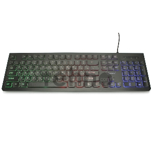 Клавиатура с подсветкой Gembird KB-250L, USB, черный, 104 клавиши, подсветка Rainbow, шоколадный тип клавиш, кабель 1.5м