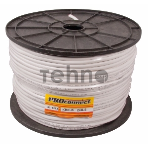 Кабель КВК-В-2+2x0,50 мм² (Cu/Cu) белый (бухта 200 м) PROconnect