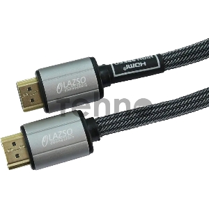 Кабель видео LAZSO WH-111-B HDMI (m)/HDMI (m) 1м. Позолоченные контакты черный