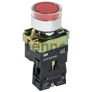 Кнопка LAY5-BW3461 с подсв. красн. 1з ИЭК BBT50-BW-K04 Кнопка LAY5-BW3461 с подсв. красн. 1з ИЭК BBT50-BW-K04
