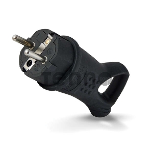 Вилка угловая с ушком c заземлением каучук 16А 250В IP44 (0003) UNIVersal