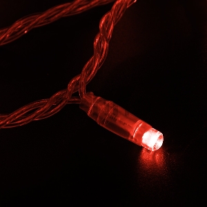 Гирлянда Нить 10м, с эффектом мерцания, прозрачный ПВХ, 24В, цвет: Красный