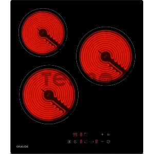 Встраиваемая электрическая панель Graude EK 45.0 S / 45 см, Электрическая,  стеклокерамика, 5.1 х 45 х 52 см, 9 ступеней нагрева, Функция таймера, Индикация нагрева, Индикация красного цвета,  Автоматическое отключение, защита от детей, сенсороное управле