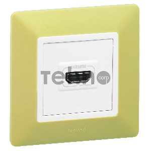 Розетка HDMI тип А, винт. клеммы, с лиц. панелью, Белый