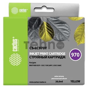 Картридж струйный Cactus CS-LC970Y желтый для Brother DCP-135C/150C/MFC-235C (20ml)