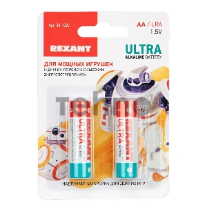 Ультра алкалиновая батарейка AA/LR6 1,5 V REXANT