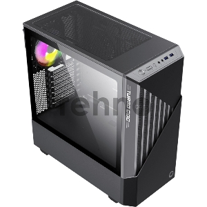 Компьютерный корпус, без блока питания ATX Gamemax Contac COC BG ATX case, black/grey, w/o PSU, w/2xUSB3.0, w/1x14cm ARGB front fan(GMX-FN14-Rainbow-C9), w/1x12cm ARGB rear fan(GMX-FN12-