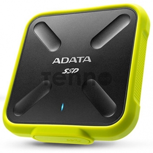 Внешний  твердотельный жесткий диск 3.3 256GB ADATA SD700 External SSD ASD700-256GU31-CYL USB 3.1 Gen 1, 440/440, IOPS 32/19K, MTBF 2M, 3D V-NAND TLC, 256MB, 200TBW, DWPD, IP68, Yellow, RTL