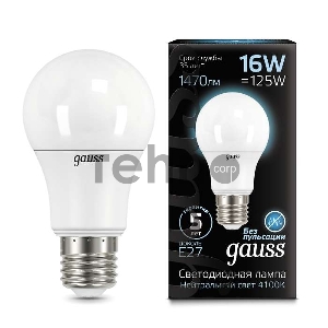 Светодиодная лампа GAUSS 102502216 LED A60 16W E27 1470lm 4100K 1/10/50 Светодиодная лампа GAUSS 102502216 LED A60 16W E27 1470lm 4100K 1/10/50