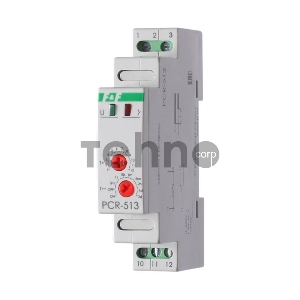 Реле времени PCR-513 (задержка вкл. 230В 8А 1перекл. IP20 монтаж на DIN-рейке) F&F EA02.001.003