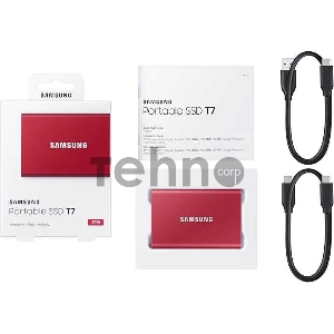 Твердотельный накопитель Samsung SSD 2TB T7 Touch, USB Type-C, R/W 1000/1050MB/s, Red