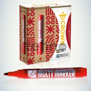 Маркер перманентный Multi Marker пулевидный 3мм крас. Crown Б0048241 Маркер перманентный Multi Marker пулевидный 3мм крас. Crown Б0048241