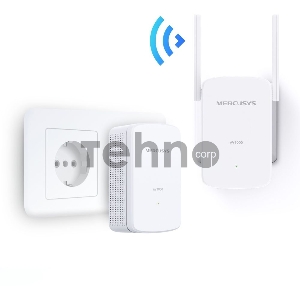 Комплект гигабитных Wi-Fi адаптеров Mercusys Powerline AV1000 Powerline kit with 300Mbps Wi-Fi, plug and play, up to 300 meters over an existing electrical circuit, the kit includes a MP510 and a MP500.