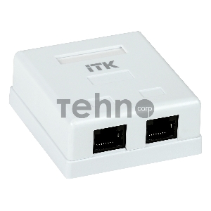 Настенная информационная розетка RJ45 8P8C, кат.5Е UTP, 2-порта, белая