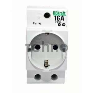 Розетка 16А 220В 2P+PEN на DIN-рейку PM-102 SchE 18012DEK