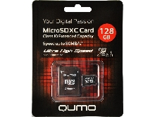 Флэш карта Micro SecureDigital 128Gb QUMO QM128GMICSDXC10U1 {MicroSDXC Class 10 UHS-I, SD adapter}