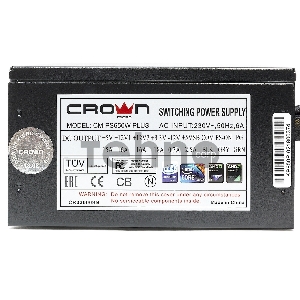 Блок питания CROWN CM-PS650W PLUS (ATX 650W, 20+4in 450mm, 140mm red LED FAN, SATA*4, IDE*4, FDD*1, 4+4pin, 6+2pin PCI-E*1)