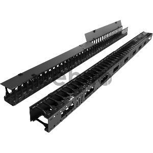 Вертикальные органайзеры с пластиковыми пальцами 149 мм, 42U, для шкафов Business шириной 800 мм, 2 шт., черные