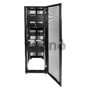 Шкаф серверный  ЦМО! ПРОФ напольный 42U (800x1200) дверь перфорированная 2 шт., цвет черный, в сборе (ШТК-СП-42.8.12-44АА-9005)