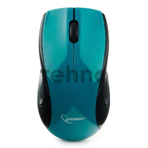 Мышь беспроводная Gembird MUSW-320-B, 2.4ГГц, голубой, 2 кнопки+колесо-кнопка, 1000 DPI, батарейки в комплекте, блистер