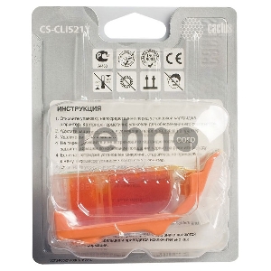 Картридж струйный Cactus CS-CLI521Y желтый для Canon Pixma MP540/ MP550/ MP620/ MP630; MX860,(8,2ml)