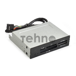 Картридер USB2.0 ExeGate <CR-415> 3.5, мультиформатный: CF/SD/MMC/MS/MS Duo/MS pro/T flash, черный, металл