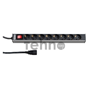 Монтажное оборудование Hyperline SHT19-8SH-S-2.5IEC Блок розеток для 19