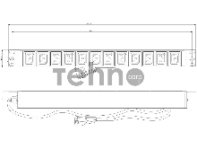 Блок распределения питания Hyperline SHE19-12IEC-2.5IEC гор.размещ. 12xC13 базовые 10A C14 2.5м