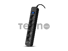 Фильтр SVEN SF-05LU 5.0 м (5 евро розеток,2*USB(2,4А)) черный, цветная коробка Surge protector SVEN SF-05LU 5.0 м (5 евро розеток,2*USB(2,4А)) черный, цветная коробка
