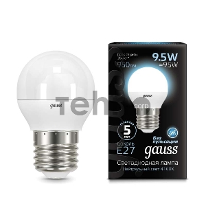 Светодиодная лампа GAUSS 105102210 LED Шар E27 9.5W 950lm 4100K 1/10/50