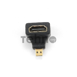 Переходник HDMI-microHDMI Gembird, 19F/19M, угловой, золотые разъемы, пакет  A-HDMI-FDML