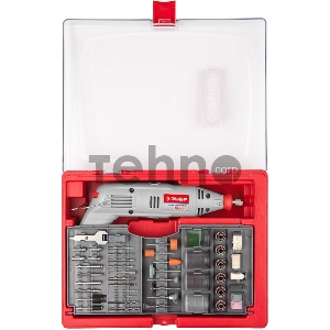 Шлифовальная машина ЗУБР Гравер [ЗГ-130ЭК H176] { электрический с набором мини-насадок в кейсе, 176 предметов }