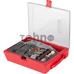 Шлифовальная машина ЗУБР Гравер [ЗГ-130ЭК H176] { электрический с набором мини-насадок в кейсе, 176 предметов }