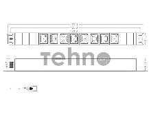 Hyperline SHT19-8IEC-2.5IEC Блок розеток для 19