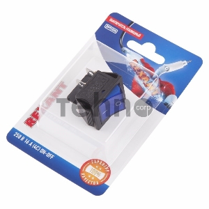 Выключатель клавишный 250V 16А (4с) ON-OFF синий  с подсветкой (RWB-502, SC-767, IRS-201-1)  REXANT (в упак. 1шт.)