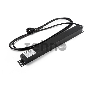 Блок распределения питания Hyperline SHE19-6SH-2.5EU гор.размещ. 6xSchuko базовые 16A Schuko 2.5м