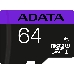 Флеш карта microSDXC 64GB ADATA  UHS-1 CL10 (AUSDX64GUICL10-RA1) + SD adaptor, фото 4