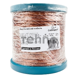 Акустический кабель Cablexpert CC-TC2x0,75-100M, прозрачный, 100 м, на катушке