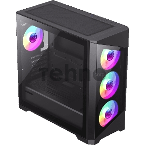 Компьютерный корпус mATX, без блока питания Gamemax Destroyer TGB mATX case, black, w/o psu, w/1xUSB3.0+2xUSB2.0, Combo Audio, w/3x12cm ARGB front fan (1xFN-12A-M6I, 2xFN-12A-S6I), w/1x12cm ARGB rear fan (FN