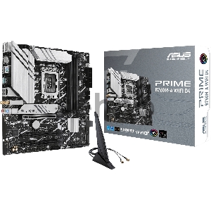 Материнская плата Asus PRIME B760M-A WIFI D4 Soc-1700 Intel B760 4xDDR4 mATX AC`97 8ch(7.1) GbLAN RAID+HDMI+DP