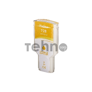 Струйный картридж Sakura F9K15A (№728 Yellow) для HP, желтый, 300 мл.