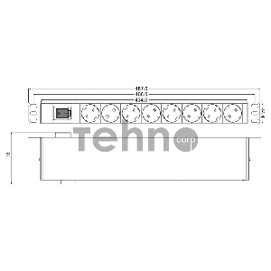 Монтажное оборудование Hyperline SHT19-8SH-S-IEC Блок роз. 19