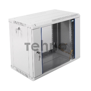 Шкаф телеком. настенный разборный 9U (600х350) дверь стекло,цвет черный (ШРН-Э-9.350-9005)