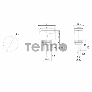 Выключатель клавишный 12V 20А (3с) ON-OFF черный ОВАЛ с красной LED подсветкой  REXANT