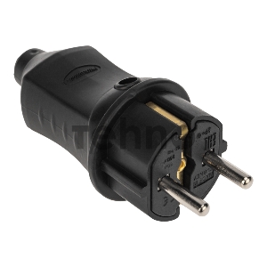 Вилка прямая влагозащищенная 2P+PE 230V, 16 А, IP44 каучук PROconnect