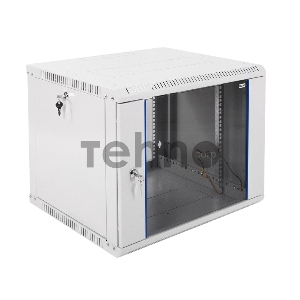 Шкаф телеком. настенный разборный 9U (600х520) дверь стекло, цвет черный (ШРН-Э-9.500-9005)