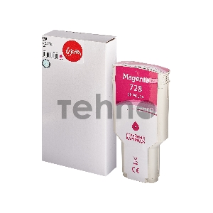 Струйный картридж Sakura F9K16A (№728 Magenta) для HP, пурпурный, 300 мл.