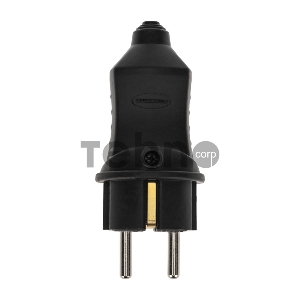 Вилка прямая влагозащищенная 2P+PE 230V, 16 А, IP44 каучук PROconnect