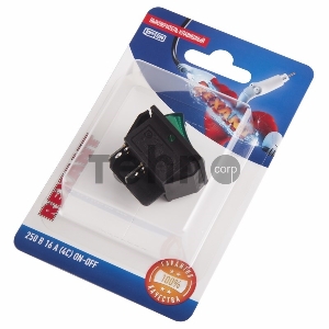 Выключатель клавишный 250V 16А (4с) ON-OFF зеленый  с подсветкой (RWB-502, SC-767, IRS-201-1)  REXANT (в упак. 1шт.)